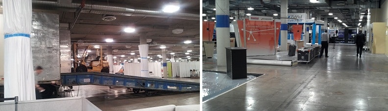 Booth Unloading and Exhibitor Space