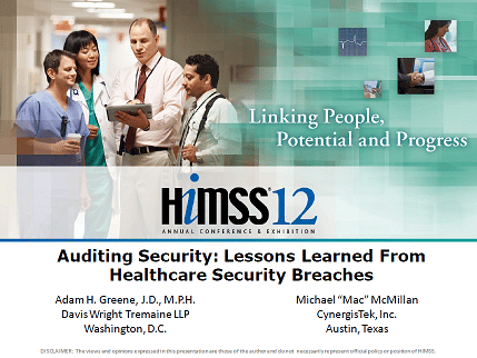 HIMSS 12 Presentation - Auditing Security