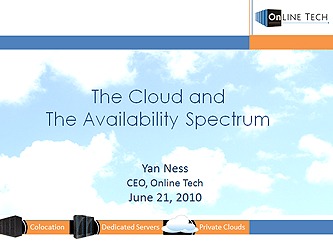 The Cloud and The Availability Spectrum: Disaster Recovery in the Cloud