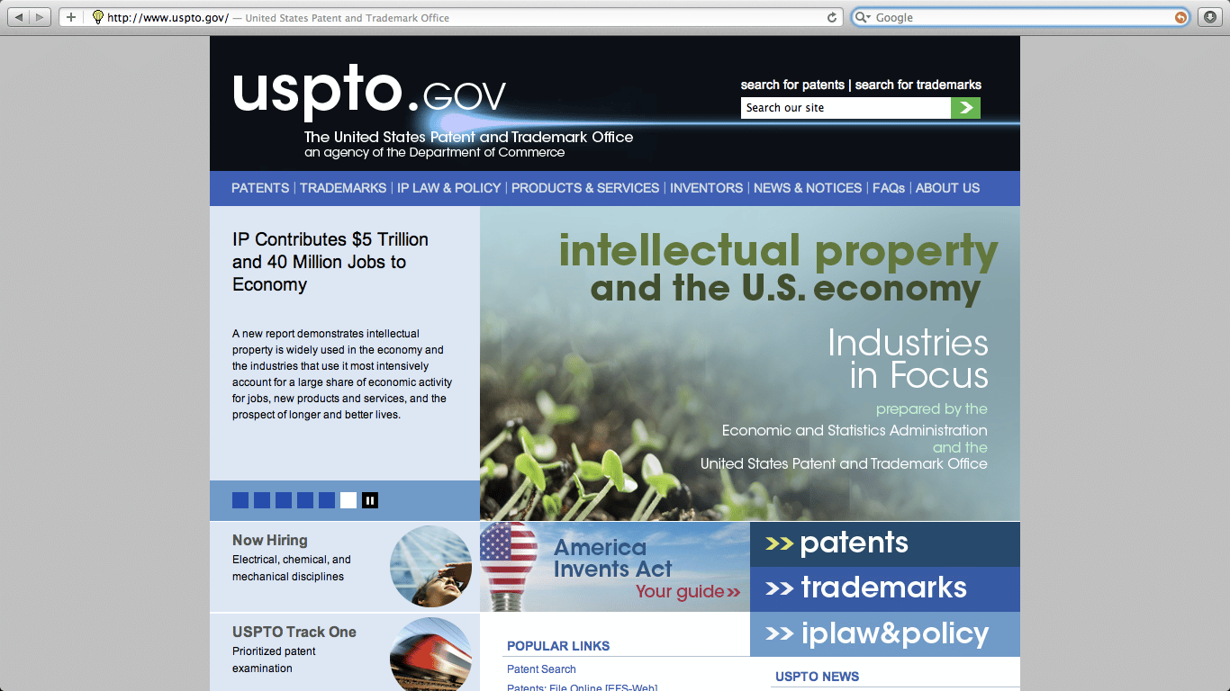 U.S. Patent Website